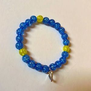 Glass glitter beaded bracelet